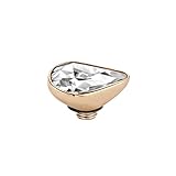 Form: Birnen Form MelanO Twisted - Petite Ringaufsatz Birnen - Form, 8 mm, Edelstahl rosé beschichtet mit Zirkonia in Farbe Kristall TM43RG00002