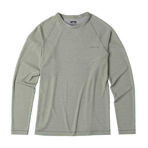 Orvis Dricast Long Sleeve Crew - Men's Lightweight Performance Shirt, Quick-Dry, UPF 50+ Sun Protection, Breathable