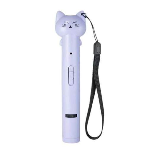 光おもちゃ 猫用 LEDライト ペンライト LEDにゃんだろー光線 猫型 猫ちゃん 猫グッズ 猫玩具 充電式 充電ケーブル不要 人気 猫 おもちゃ 7 in1機能 猫運動不足解消 懐中電灯 持ち運び便利 ポケットに入れる可能 (紫色)（Amazon）