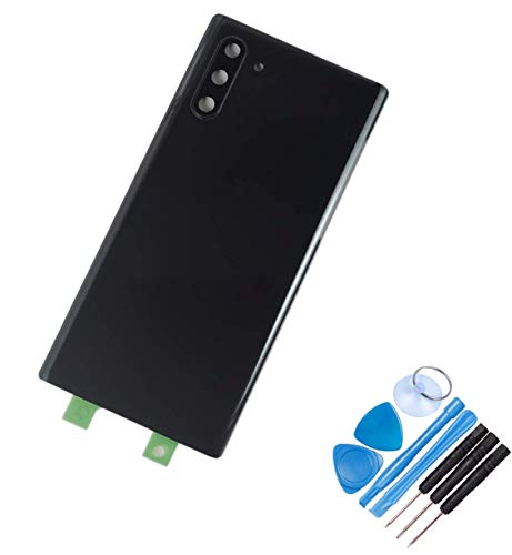 The Tech Doctor - Carcasa trasera de cristal para Samsung Note 10, incluye lente de cámara, incluye herramientas y adhesivos, kit de reparación profesional (negro) Cover