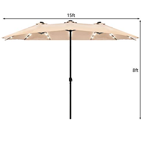 Tangkula 15 Ft Solar Led Patio Double Si Buy Online In Kuwait At Desertcart