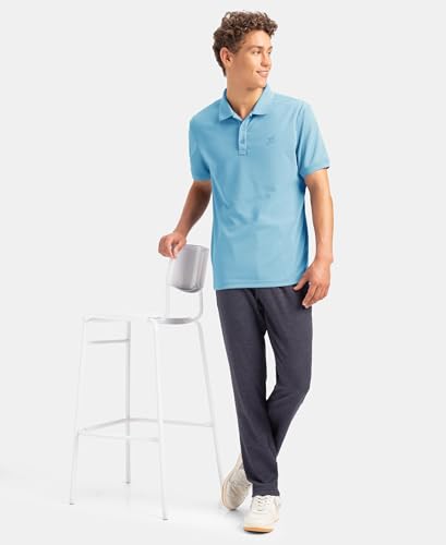 Image of Jockey AM38 Men's Microfiber Fabric Solid Half Sleeve Polo T-Shirt with StayDry & StayFresh Technology