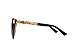 Dollger Skull Design Cat Eye Sunglasses UV400 Protection (Rimless Black Lens+Gold Frame)