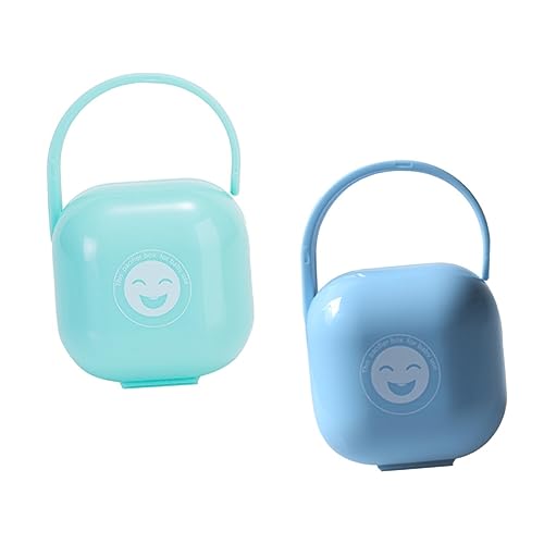 SUPVOX 2Pcs Pacifier Storage Case Dustproof and Shockproof Portable Pacifier Box for Color Style for Travel and Home Use