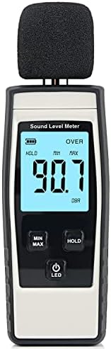 XinJiaYi Decibel Meter, Portable SPL Meter (Sound Pressure Level Meter), Digital Noise Meter, Range 30-130 dB(A) db Meter, Noise Volume Sound Monitoring Tester (Battery Included) Gray