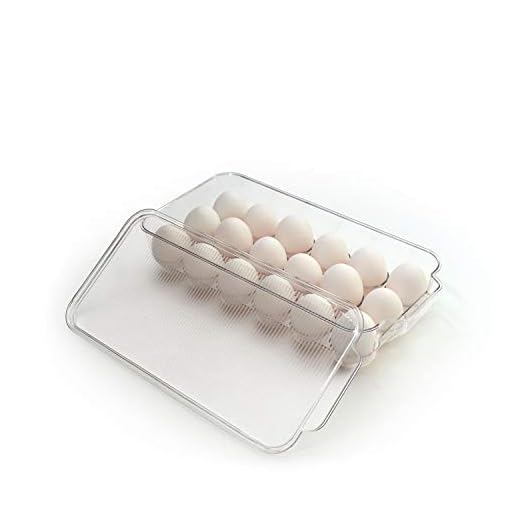 Totally Kitchen Plastic Egg Holder, BPA Free Fridge Organizer with Lid & Handles, Refrigerator Storage Container, 18 Egg Tray, Clear