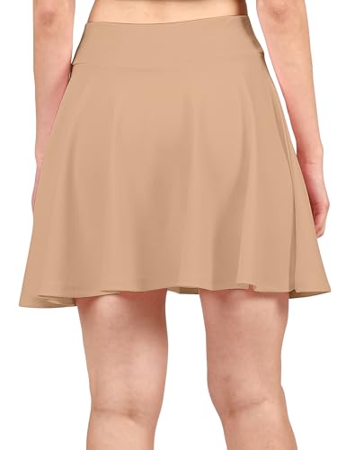 Image of Mehrang Spandex Women's Classic Stretchy All Time Trendy Skater Skirt with Attached Inner Shorts and Flared Inskirt