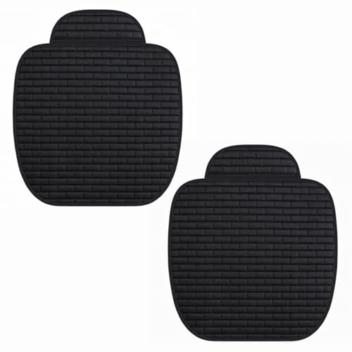 ZQX 車 座布団 収納ポケット付き 四季汎用 リネン風素材 車用シートカバー 滑り止め 快適ドライブ 蒸れない お尻快適 3D立体デザイン 運転席 取り付け簡単 2個座面（ブラック）