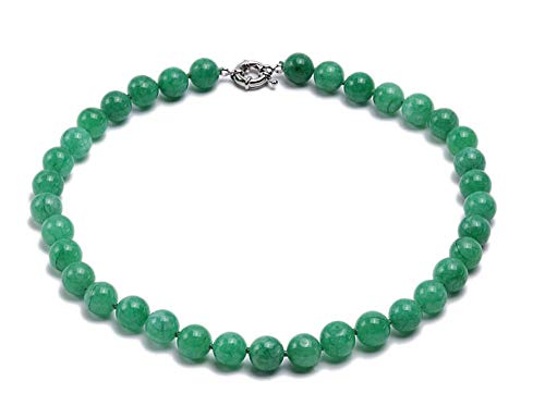 Jyx 11Mm Korean Jade Necklace Green Round Gemstone Beads Choker For Women 17" #TOP26
