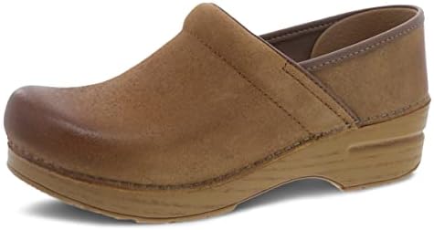 Dansko Women's Professional Tan Burnished Suede Clog 10.5-11 M US