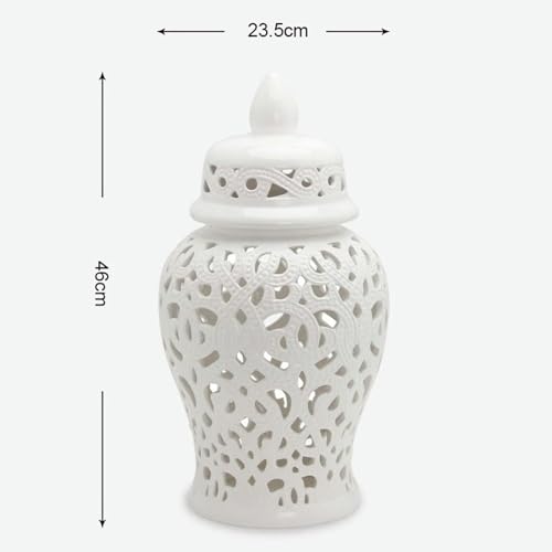Pot de gingembre rétro blanc vase décoration maison en céramique - 4