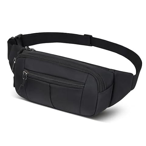 Saszetka biodrowa dla mężczyzn i kobiet unisex sportowa z regulowanym paskiem przedłużonym 30 cm i 4 kieszeniami z zamkiem błyskawicznym torba do treningu na świeżym powietrzu podróży na co dzień