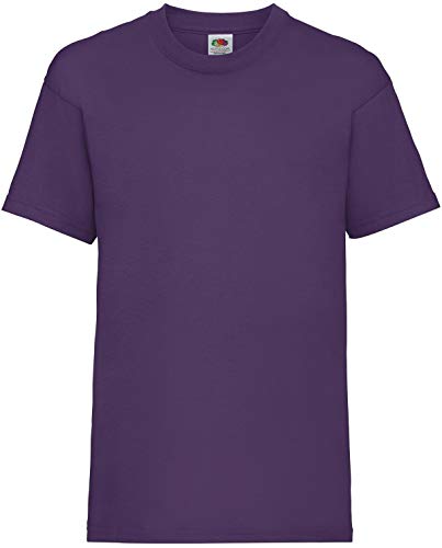 FRUIT OF THE LOOM Unisex Kids Valueweight Short Sleeve T Shirt, Purple, 3-4 Years UK