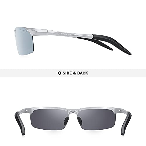Image of MERRY'S Men's Sports Fashion Driving Polarized Sunglasses for Men-Unbreakable Frame Rimless Shades S8277