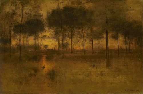 Murales lienzo decorativo vintage de George Inness pintura para el hogar de 60x90cm
