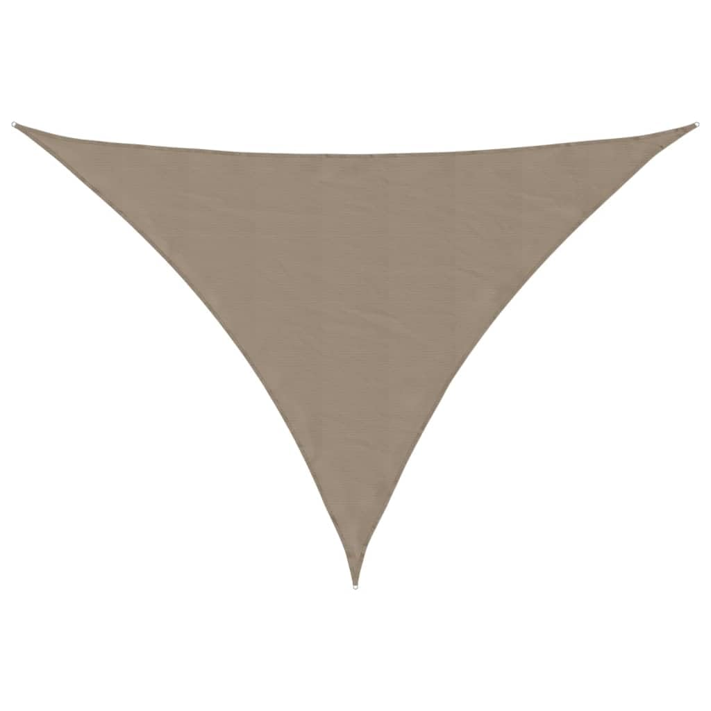 Voile d'ombrage triangulaire 5x5x6 m taupe pour jardin et terrasse