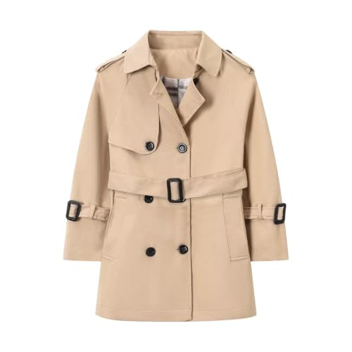 BINPAW Boy's Waterproof British Belted Trench Coat, 4-14 Years