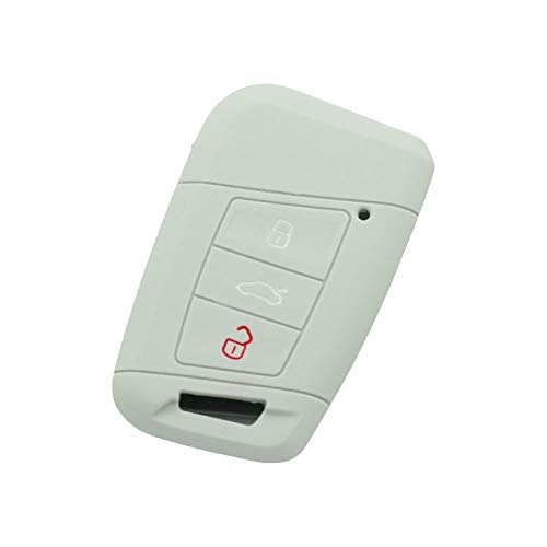 BROVACS Silicone Cover Protector Case Holder Skin Jacket Compatible with VOLKSWAGEN Passat B8 Magotan SKODA Superb A7 3 Button Smart Remote Key Fob CV9807 Grey