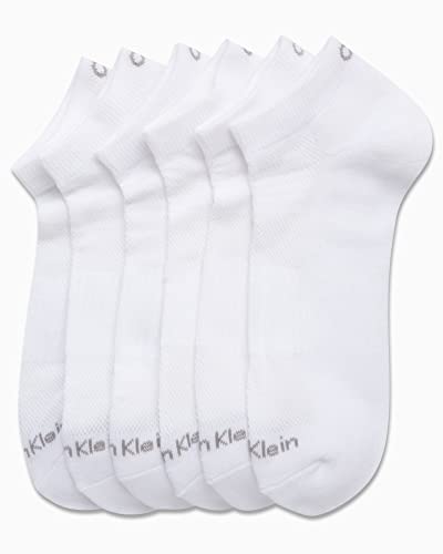 Image of Calvin Klein Mens No Show Socks - 6 Pack Soft Cotton Blend Cushioned Athletic Low Cut Socks for Men for Sports and Running
