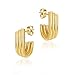 BYARLEO 14k Gold Plated Chunky High Surgical Steel Stud Earrings Hypoallergenic Statement Earrings for Women Lightweight Trendy Fashion Earrings Waterproof and NO Tarnish
