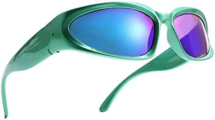 GUVIVI Wrap Around Fashion Sunglasses for Men Women Swift Oval Gold Sunglasses Sport Shades Glasses Eyeglasses White