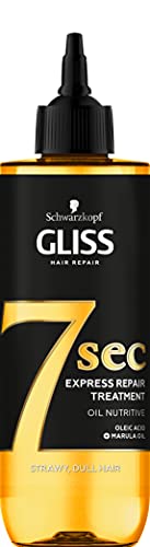 Schwarzkopf Gliss 7 Seconds Express Trattamento Riparazione Dei Capelli Olio Nutritivo, Maschera Istantanea per Capelli Spenti e Secchi, 200 ml, Confezione da 1