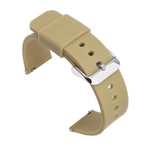 MEVMEVGNLN Fit For Samsung For Galaxy Watch 6 5 4 �Ή��V���R���X�g���b�v�AFit For Huawei GT 2 3 �Ή��N�C�b�N�����[�X���o�[�X�}�[�g�E�H�b�`�o���h(Beige S,18mm)