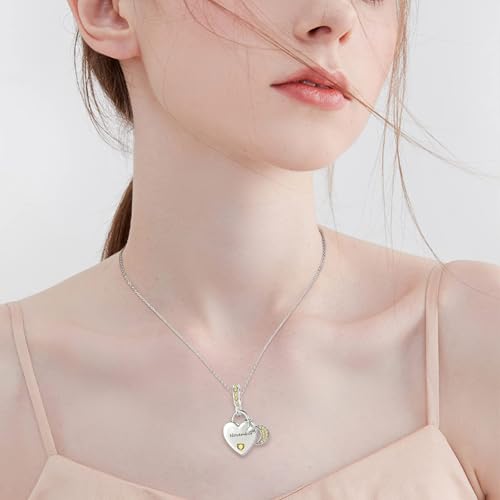 12 Months Birthstone Heart Charm Moon and Star Pendant Bead Compatible with Pandora Bracelet Women4