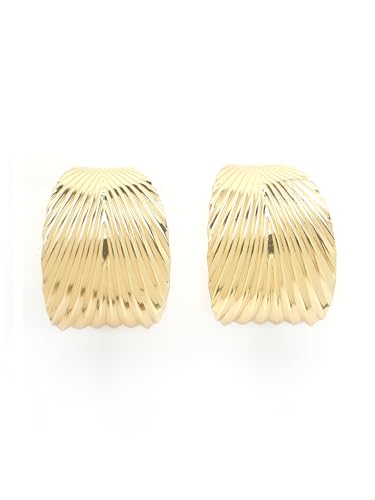 Image of Bohey by KARATCART Gold-Toned Classic Half Hoop Earrings for Women