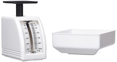 Wedo 249862000 Federwaage Handy (250 g, mechanische Brief- und Diätwaage, aus Kunststoff, abnehmbare Schale) weiß