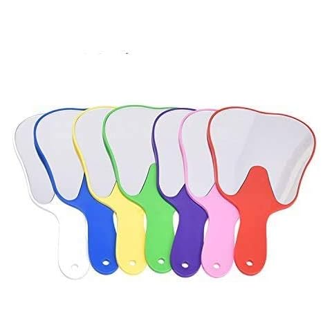 10 Pcs Handheld Mirror Molar Tooth Shape Mirror Cover