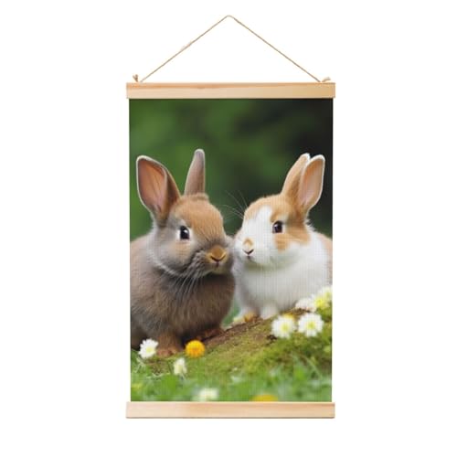 Tableau de lapin mignon 91,4x61 cm prêt à suspendre pour masquer mur vide