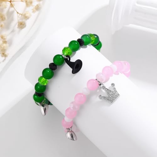 Image of Spider Friendship Bracelets Matching Bracelets for Couples Best Friends Bff, Matching Spider Kitty Bracelet Halloween Christmas Birthday Jewelry Gifts for Women Teen Girls Bestie Gf Bf