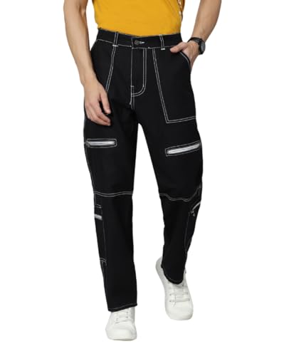 Image of Men's Cotton Adjustable Waistband Slim Fit Comfortable and Stylish Athletic Jeans