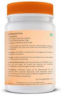 LactoGol: Lactitol Monohydrate with Isabgol (Psyllium) (Ispaghula): 270 Gms: Orange Flavor (Combo Pack) (3X90 Gms)