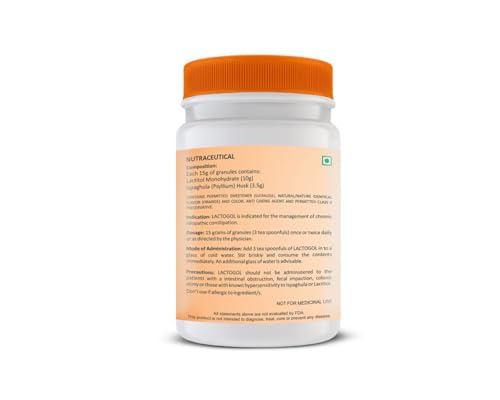 SUPERMUCIL - LactoGol: Lactitol Monohydrate with Isabgol (Psyllium) (Ispaghula): 270 Gms: Orange Flavor (Combo Pack) (3X90 Gms)