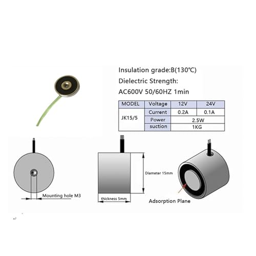 Aimant de maintien solénoïde puissant pour levage 1 kg - 7