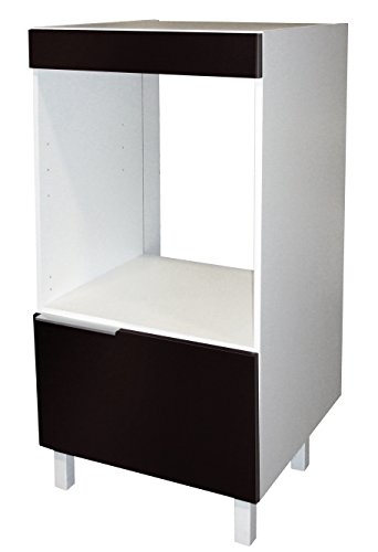 Berlioz Creations CD6FN Meuble Demi-Colonne pour Four Encastrable Noir Haute Brillance 60 x 60 x 118 cm, Fabrication 100% Française