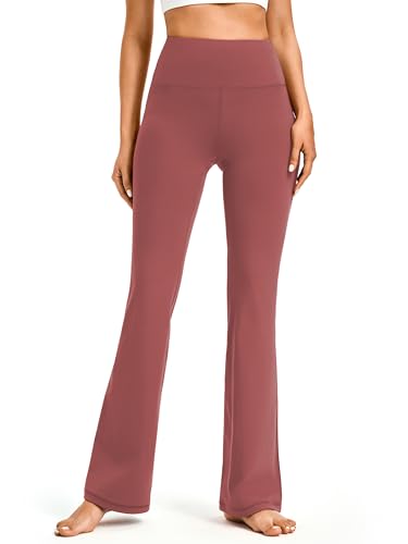 AFITNE Yoga Pants for Women Bootcut Pants with Pockets High Waisted Workout Bootleg Yoga Dress Pants Flared Gym Pants Pink - XS