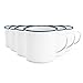 Rink Drink White Enamel Espresso Coffee Mugs - 150ml - Blue Trim - Pack of 6