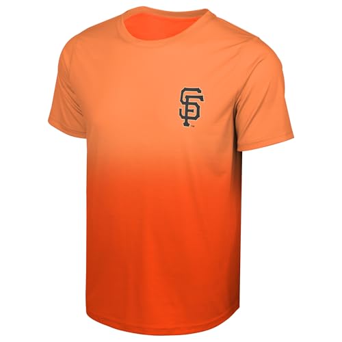 FOCO MLB Men's Official Primary Logo Premier Performance Gradient T-Shirt (US, Alpha, Large, Regular, Regular, San Francisco Giants - Orange)