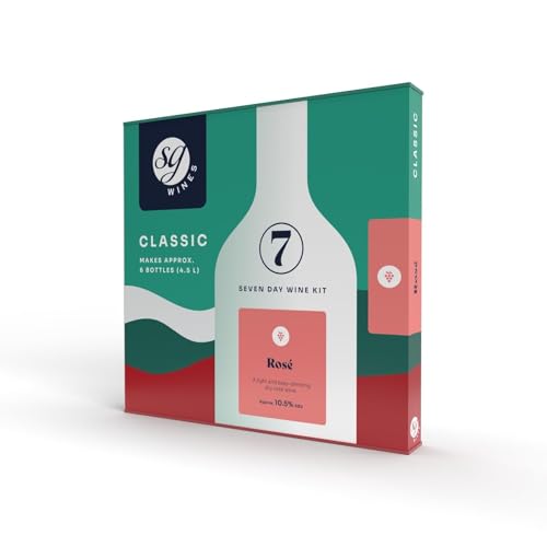 DIAH DO IT AT HOME SG Classic 6 Bottles 7 Days Wine Making Kit Home Bewing with Airlock Set, Classic Wine Tasting Kit (Rose with Airlock)