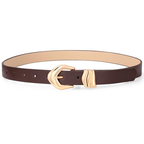 02-coffee(gold Buckle) / Fits Waist Size 31"-36"