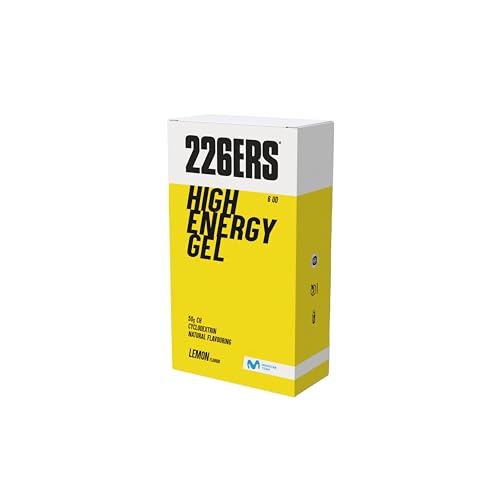 226ERS - High Energy Gel, Gel Energético para Deportistas, Ciclodextrina, Hidratos de Carbono, Favorece Uso de Glucosa y la Digestión, Libre de Dopaje, Vegano, Sabor Limón, 6 x 76 g