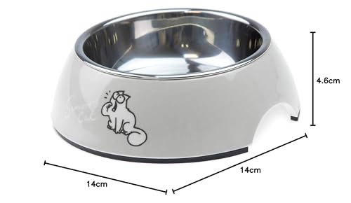 Simons Cat Napf, Katzennäpfe, Kunststoff, Hellgrau, 160 ml, 14x14x4,5 cm