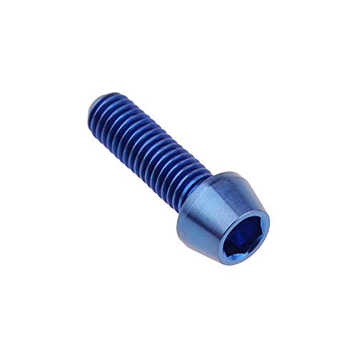 Image of Titanium Ti Bolt M5x9 16 18 20 25 30 35 40 45 50 55 60mm Tapered Head Screws Pack of 4 (M5x16mm, Blue)