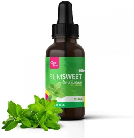 CleanFoods Slimsweet 0 Calories Sweetener l Stevia l 50 ml I 0% Sugar and 0 Calories I Free from Gluten, Fat and Lactose l Vegan