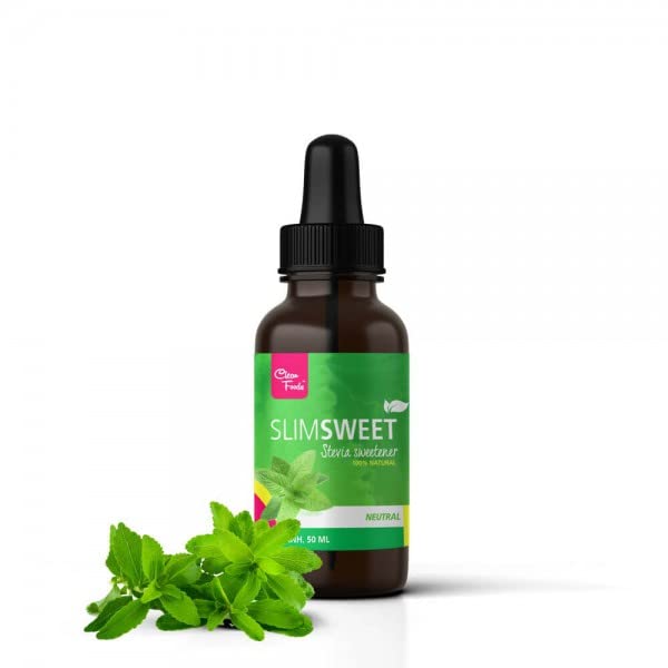 CleanFoods Slimsweet 0 Calories Sweetener l Stevia l 50 ml I 0% Sugar and 0 Calories I Free from Gluten, Fat and Lactose l Vegan