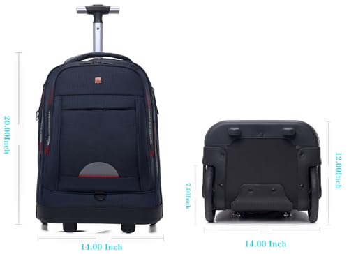 22 Inch Large Rolling Backpack(Black) + 20 Inch Backpack with Wheels (Blue)2