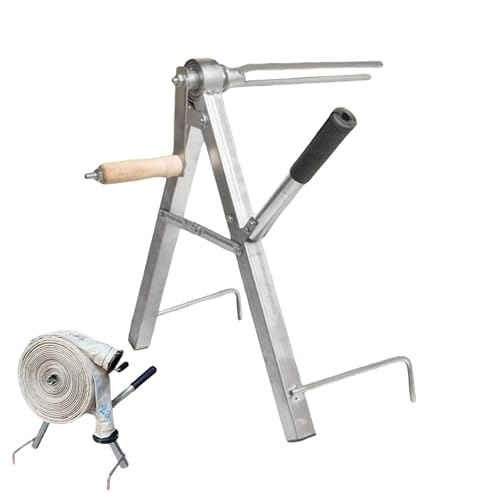 Portable Fire Water Pipe Storage Device - Folding Wall Mount, Heavy Duty Steel Hose Holder with Non-Slip Grip, Outdoor Water Pipe Storage, Space Saving Reel System, Manual Crank Winder for Yard